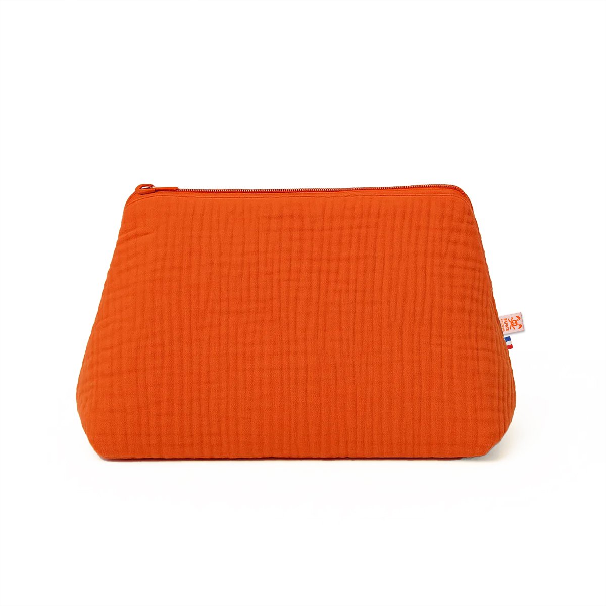 Kulturbeutel aus Bio-Baumwolle Erdbeerfarbe