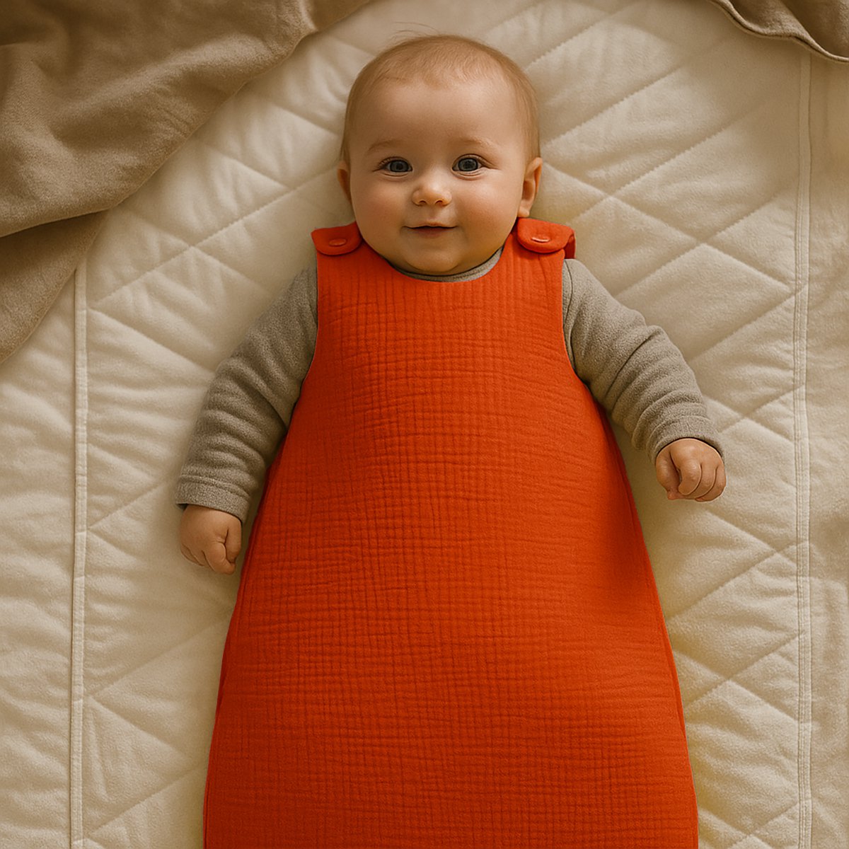 Winterschlafsack aus Bio-Baumwolle Erdbeer