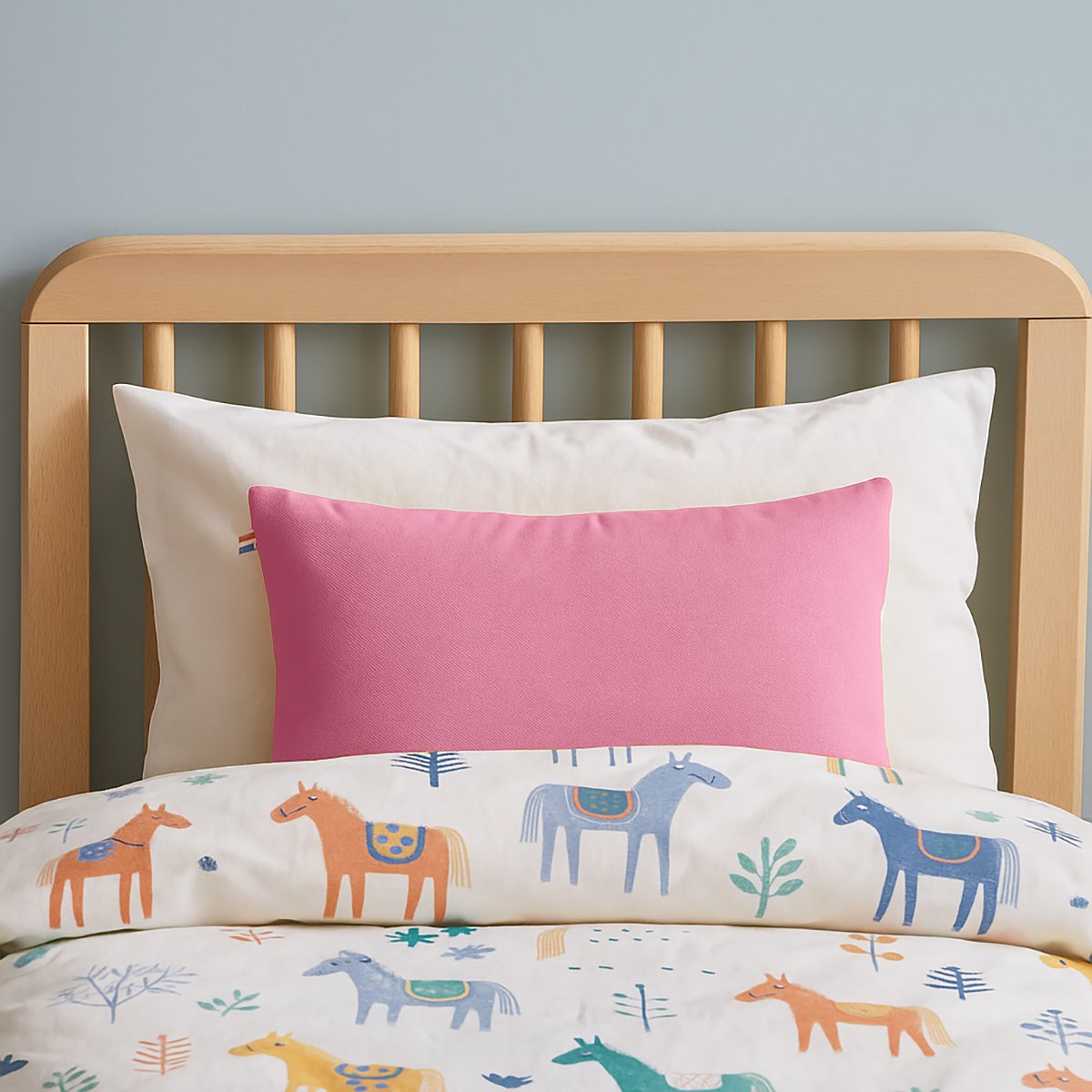 Rechteckiges Kissen aus Bio-Baumwolle Rosa