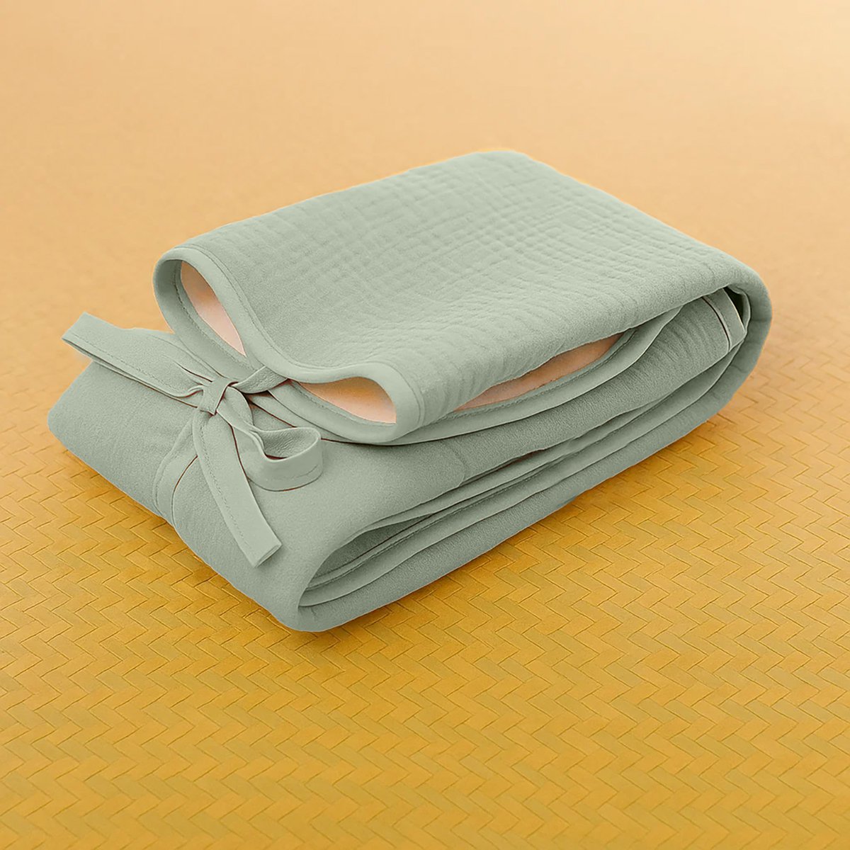 Mobile Wickelunterlage aus Bio-Baumwolle Grün