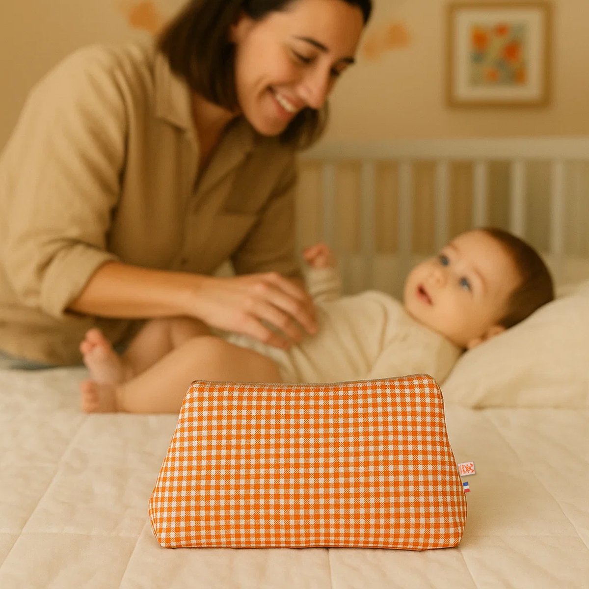 Kulturbeutel aus Bio-Baumwolle Vichy