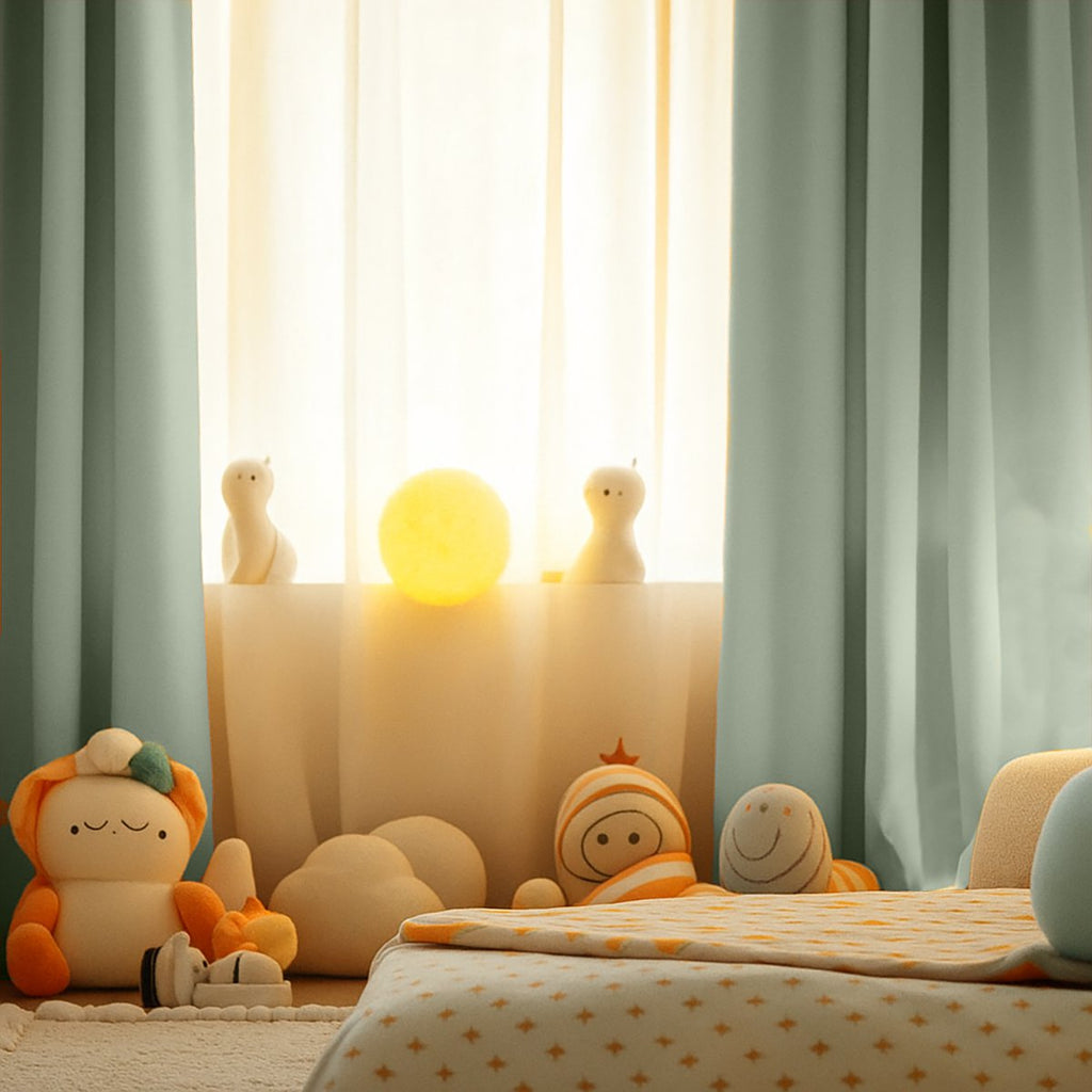 Grüne Bio-Baumwollgaze Vorhänge