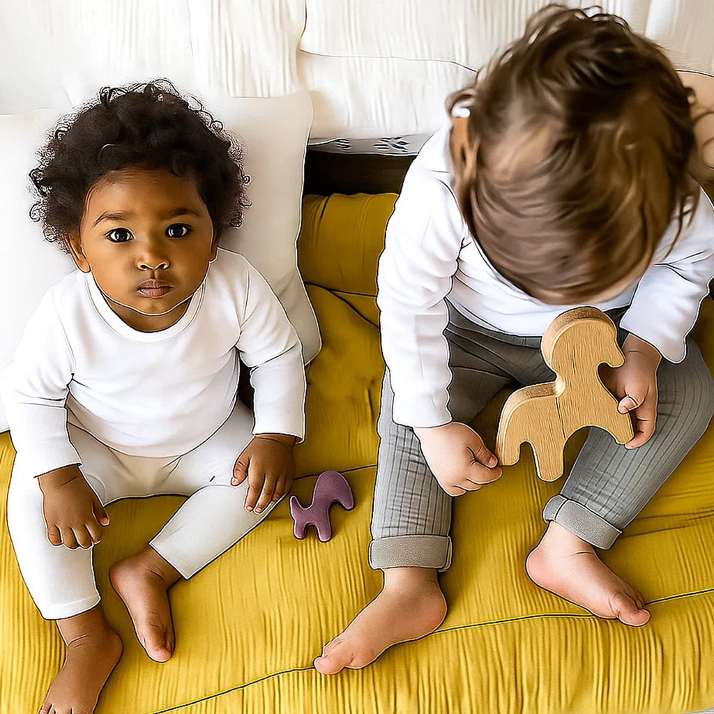 Steppdecke aus Bio-Baumwolle Honigfarbe