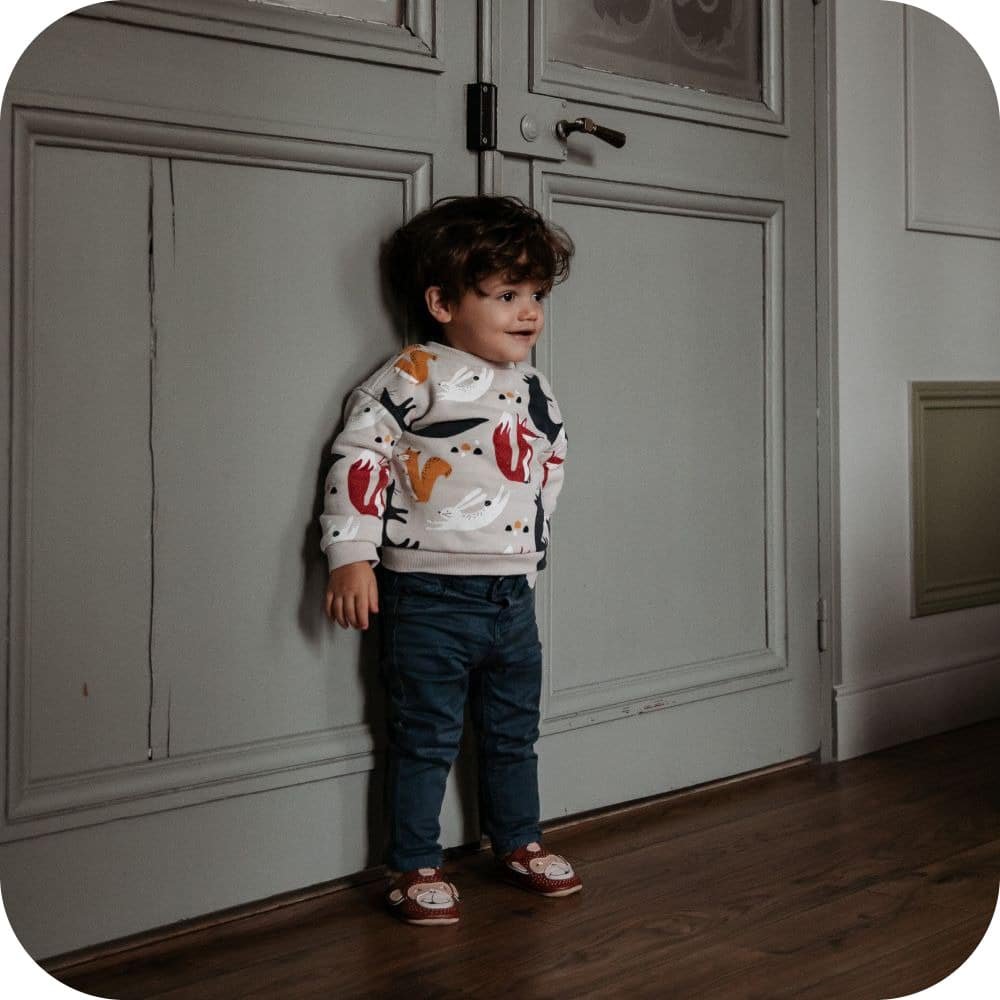 Extra flexible Leder Hausschuhe Affe