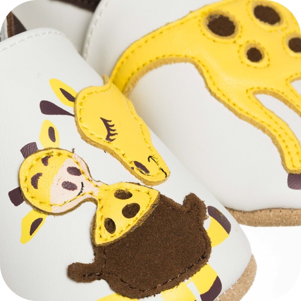 Babyschuhe aus weichem Leder Giraffe
