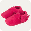 Baby-Wildleder-Mokassin-Hausschuhe, schlichtes Rosa