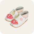 Babyschuhe aus weichem Leder Rosa Flamingos