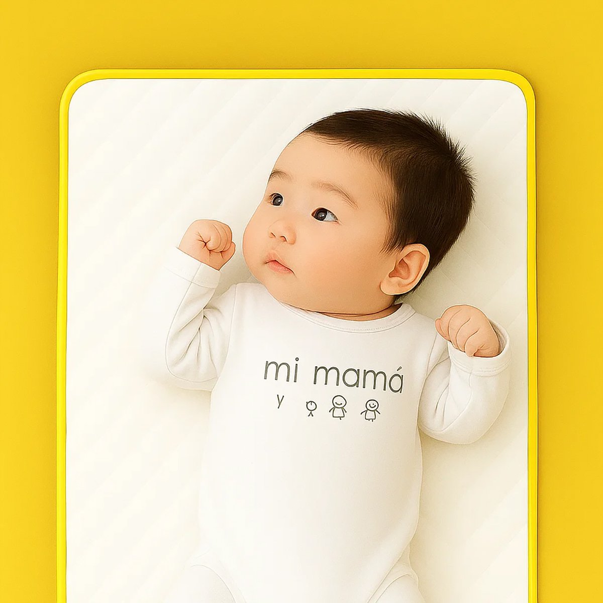 Mobile Wickelunterlage aus Bio-Baumwolle Honigfarbe