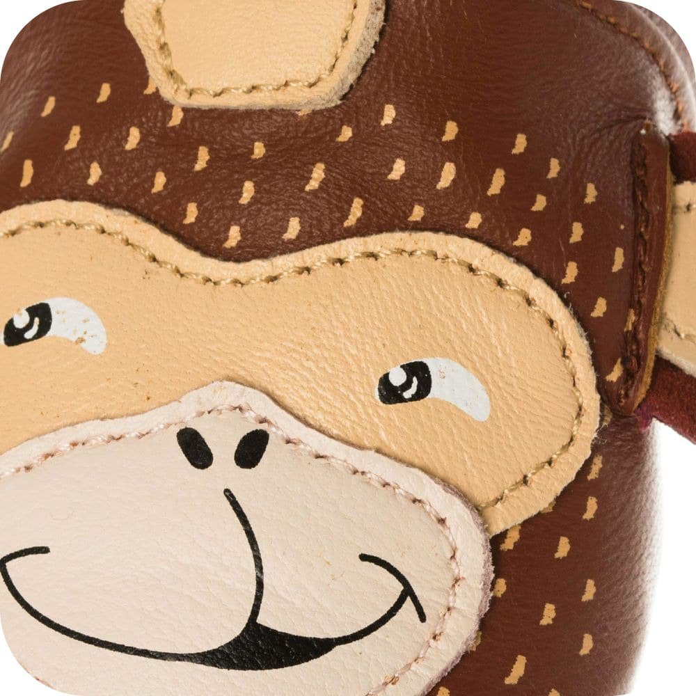 Extra flexible Leder Hausschuhe Affe