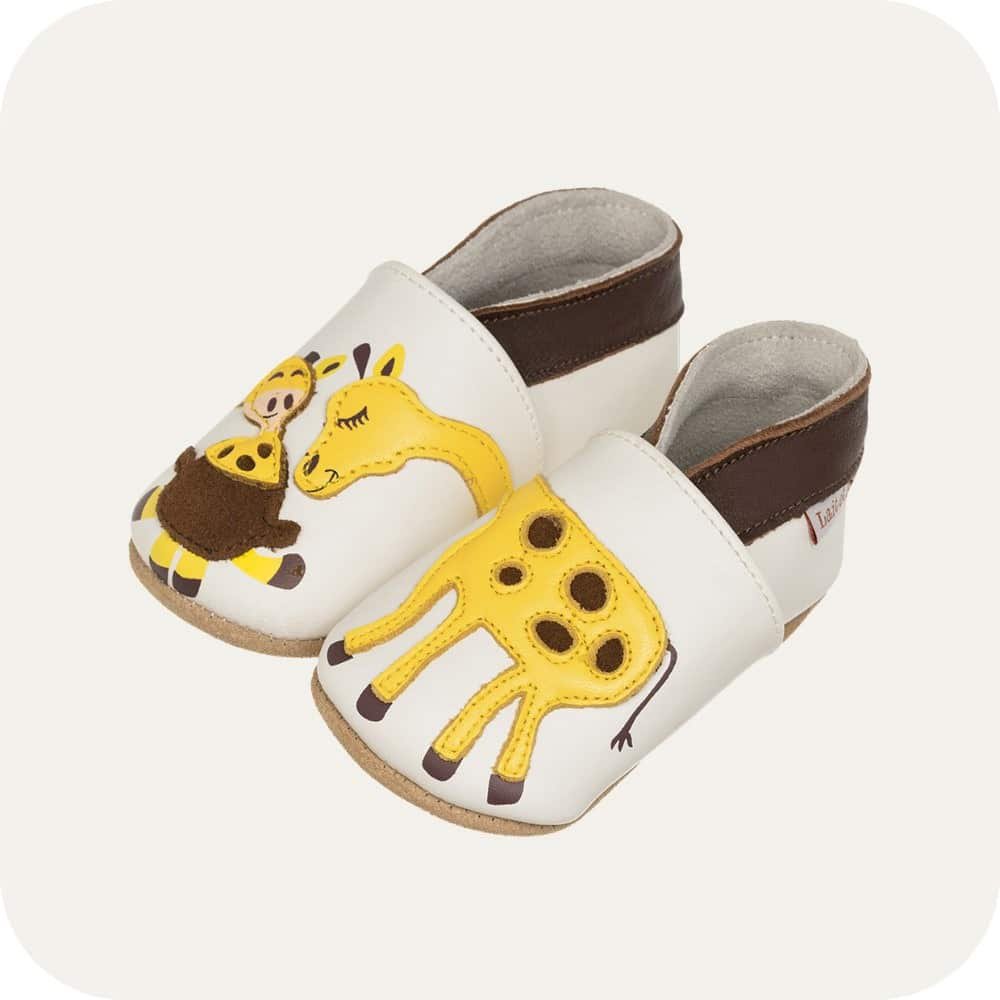 Babyschuhe aus weichem Leder Giraffe