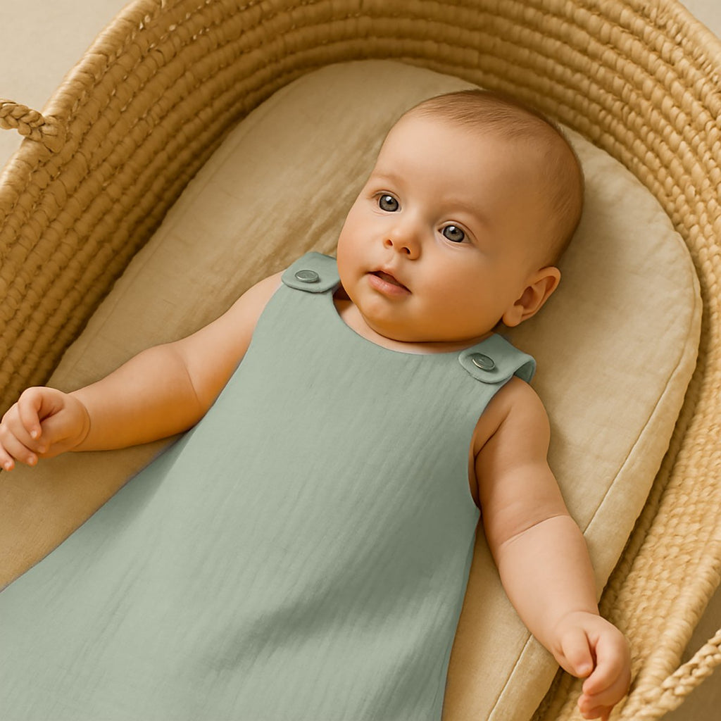 Grüner Sommerschlafsack aus Bio-Baumwolle