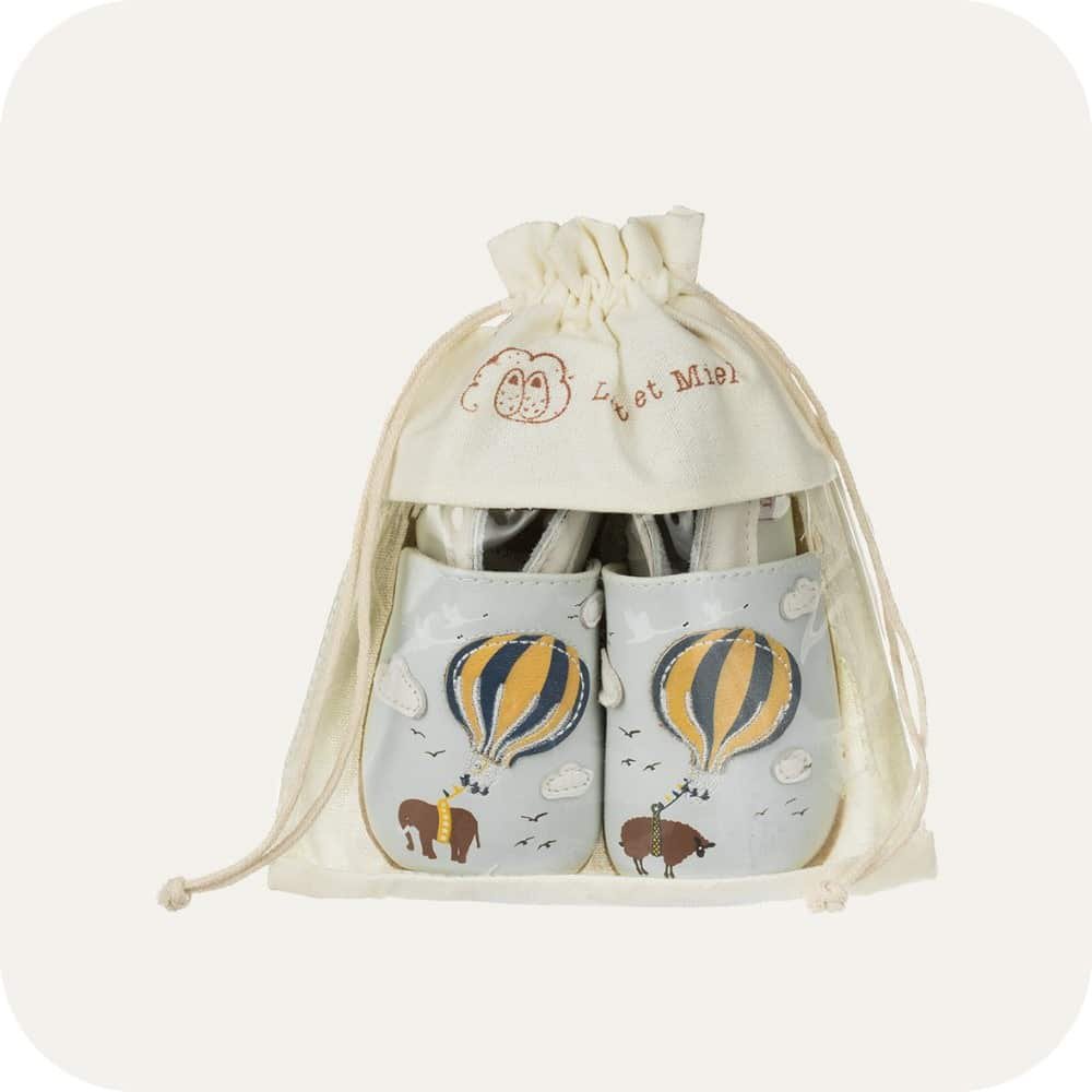 Babyhausschuhe aus weichem Leder Heißluftballon