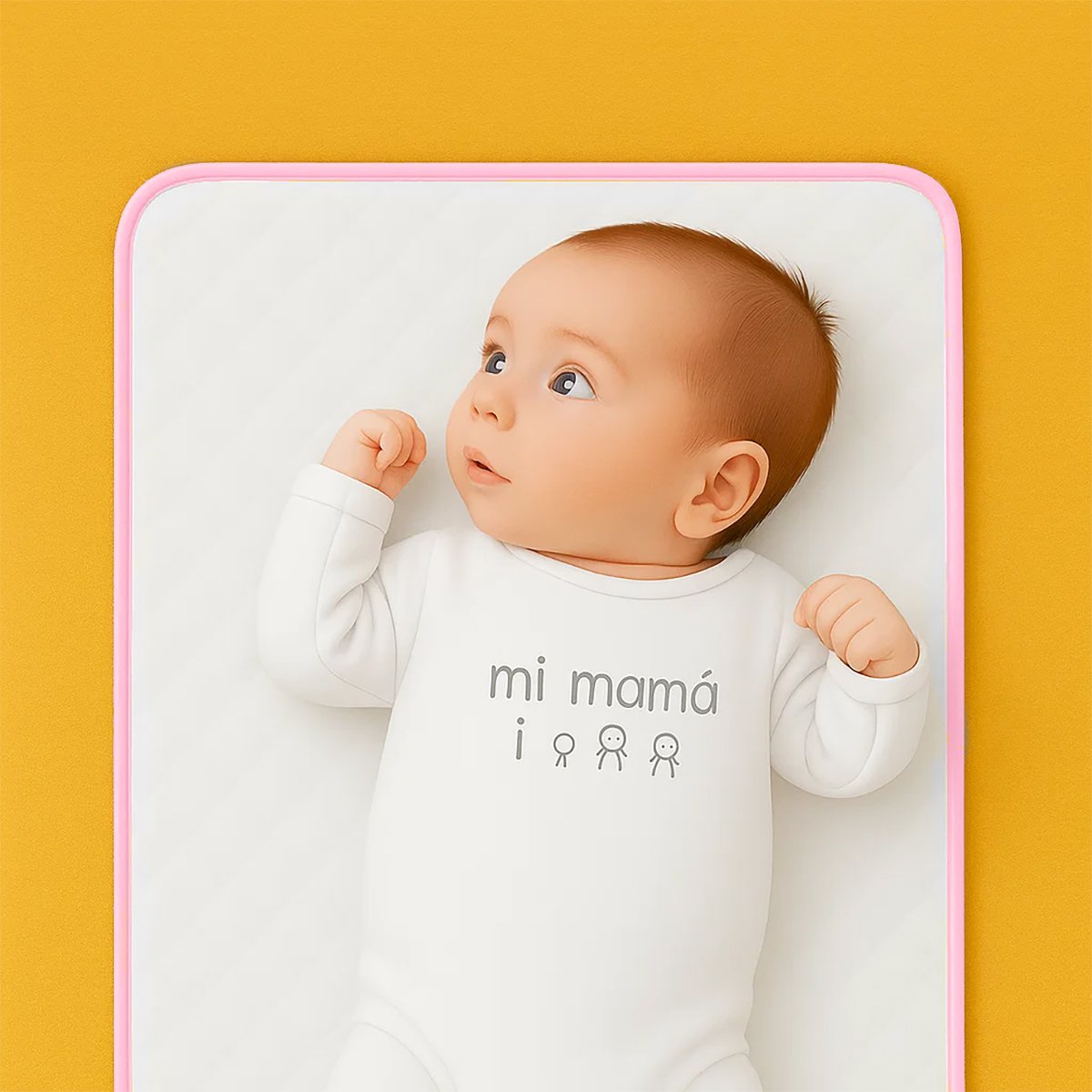 Mobile Wickelunterlage aus Bio-Baumwolle Rosa