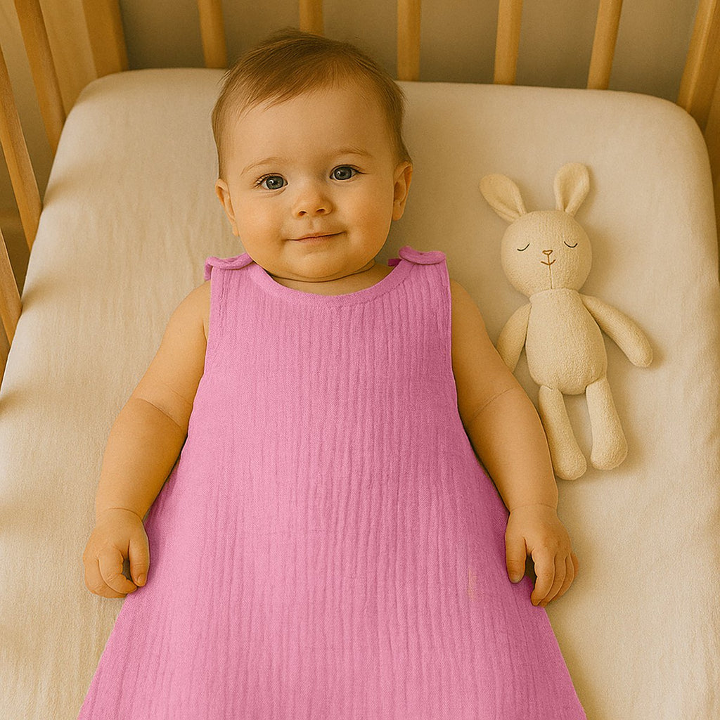 Rosa Sommerschlafsack aus Bio-Baumwolle