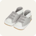 Babyhausschuhe aus weichem Leder Graue Turnschuhe