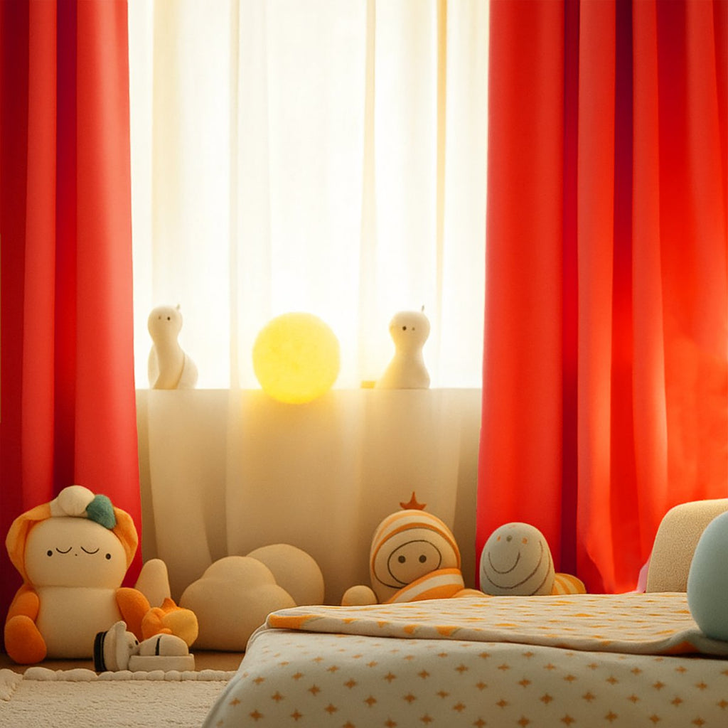 Bio-Baumwollgaze Vorhänge Erdbeer