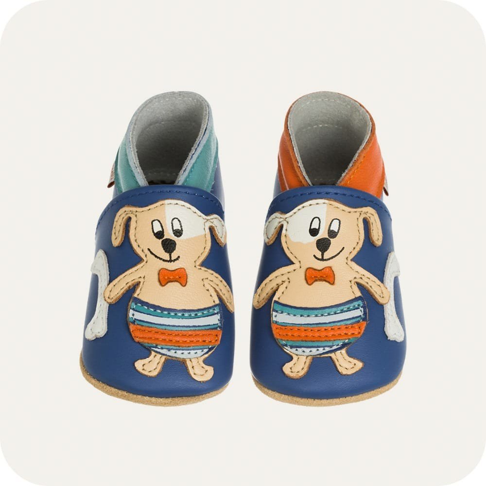 Babyschuhe aus weichem Leder Hund im Meer