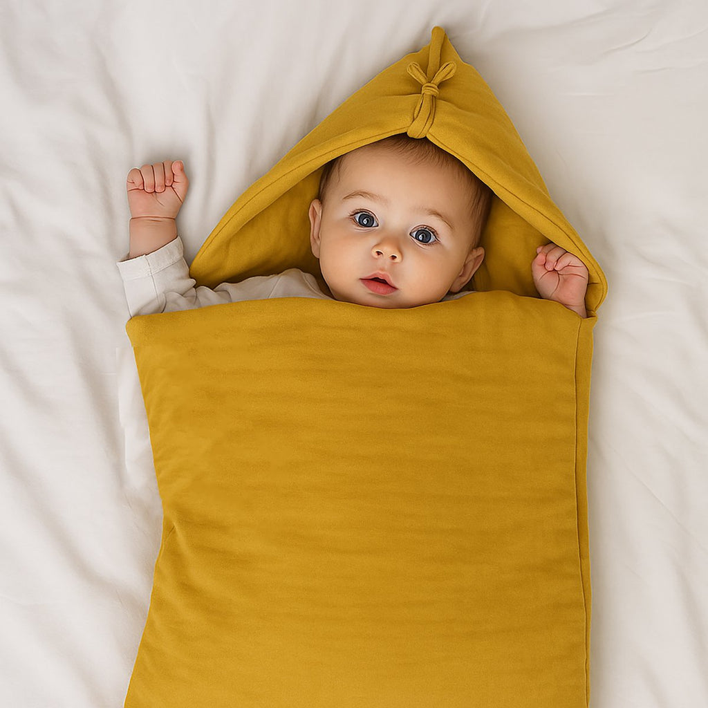 Babynest aus honigfarbener Bio-Baumwolle