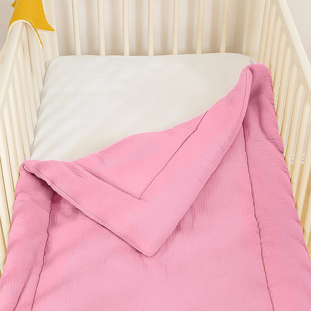 Steppdecke aus Bio-Baumwolle Rosa