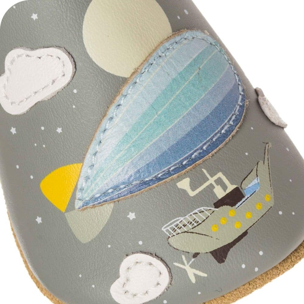 Zeppelin-Babyhausschuhe aus weichem Leder