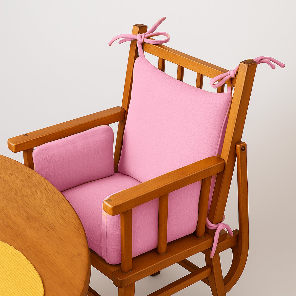 Hochstuhlpolster aus Rosa Bio-Baumwolle