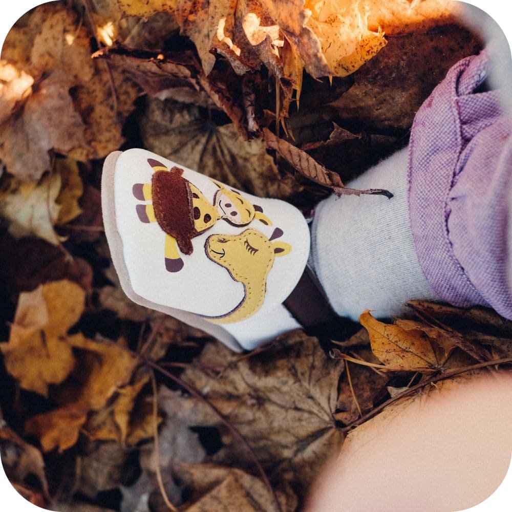 Babyschuhe aus weichem Leder Giraffe