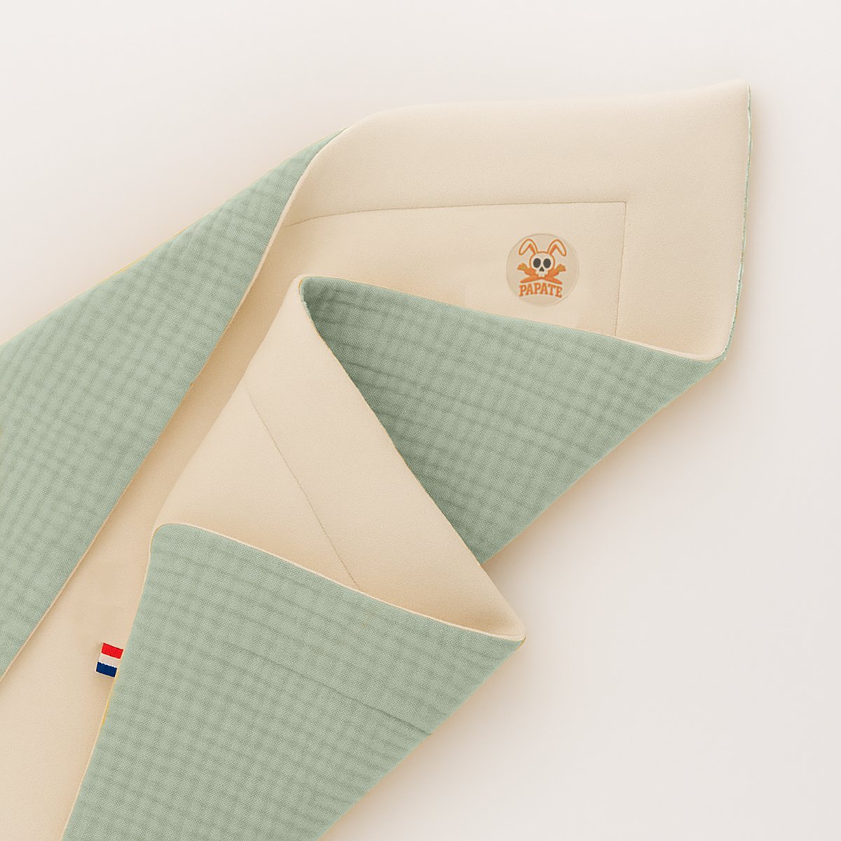 Grüne und Weiße Bio-Baumwolldecke