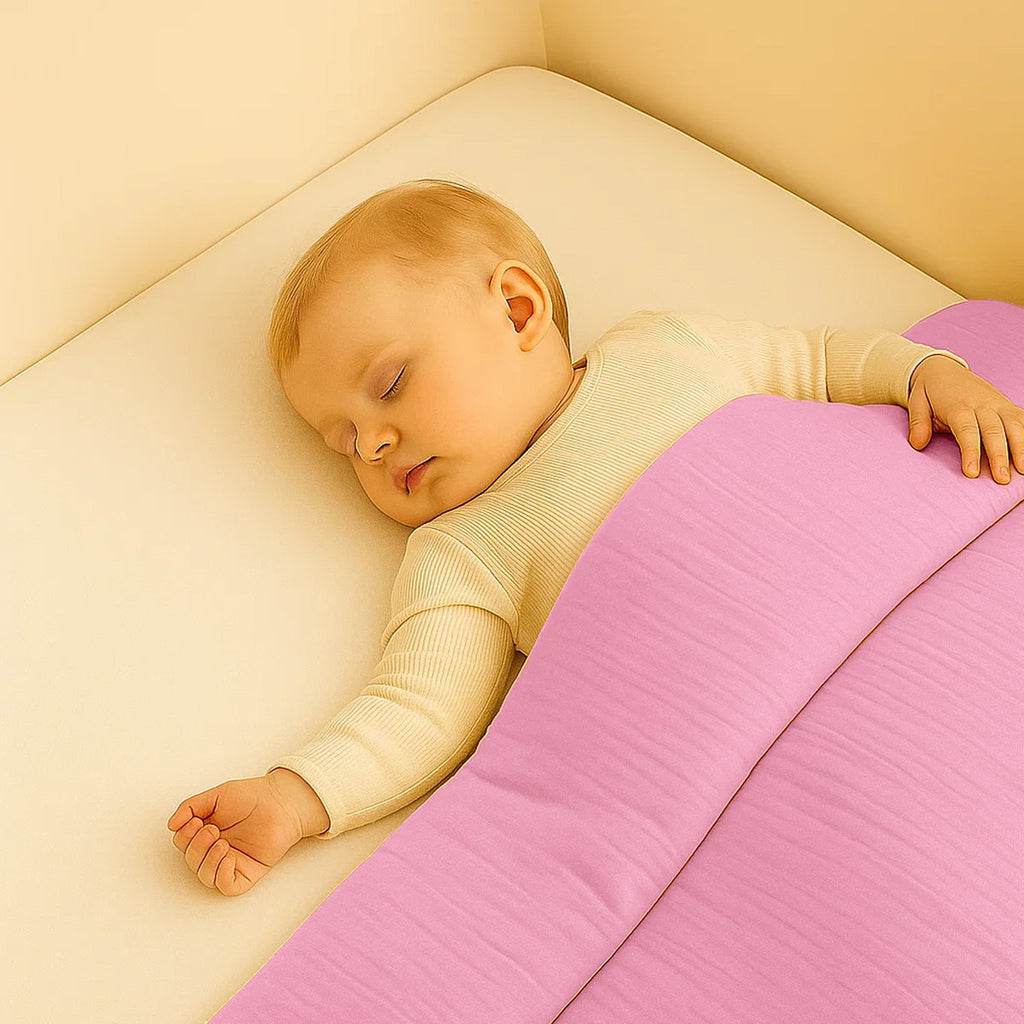 Steppdecke aus Bio-Baumwolle Rosa