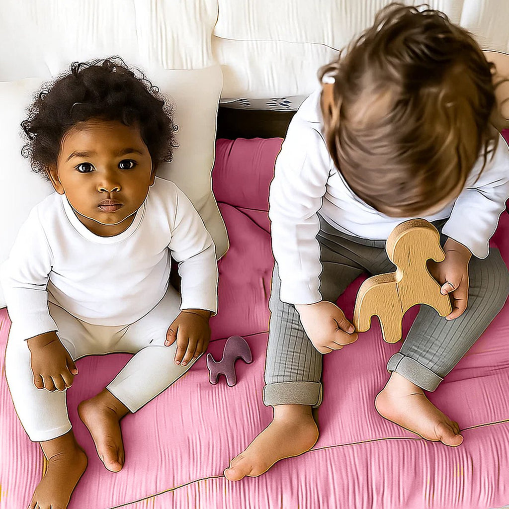 Steppdecke aus Bio-Baumwolle Rosa