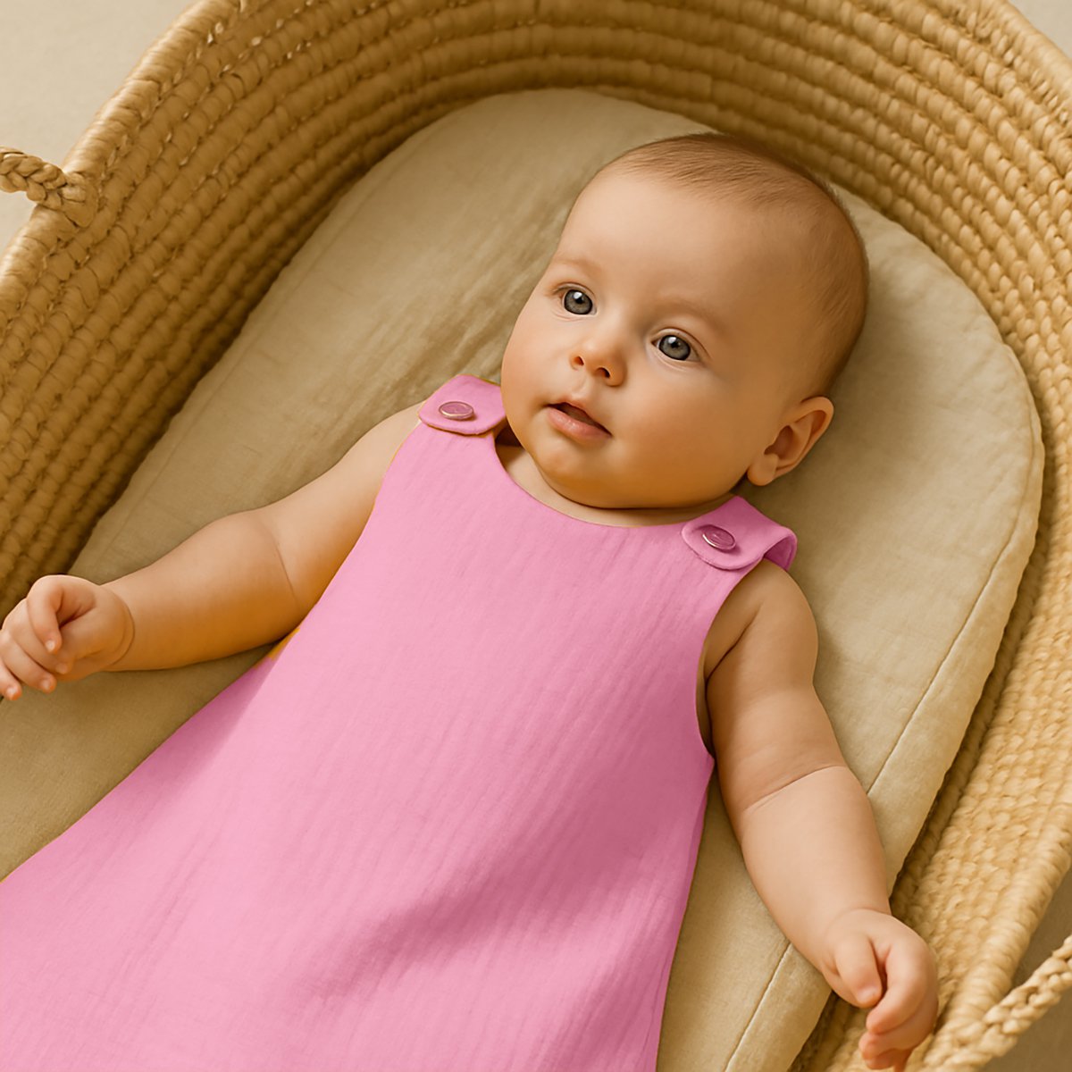 Rosa Sommerschlafsack aus Bio-Baumwolle